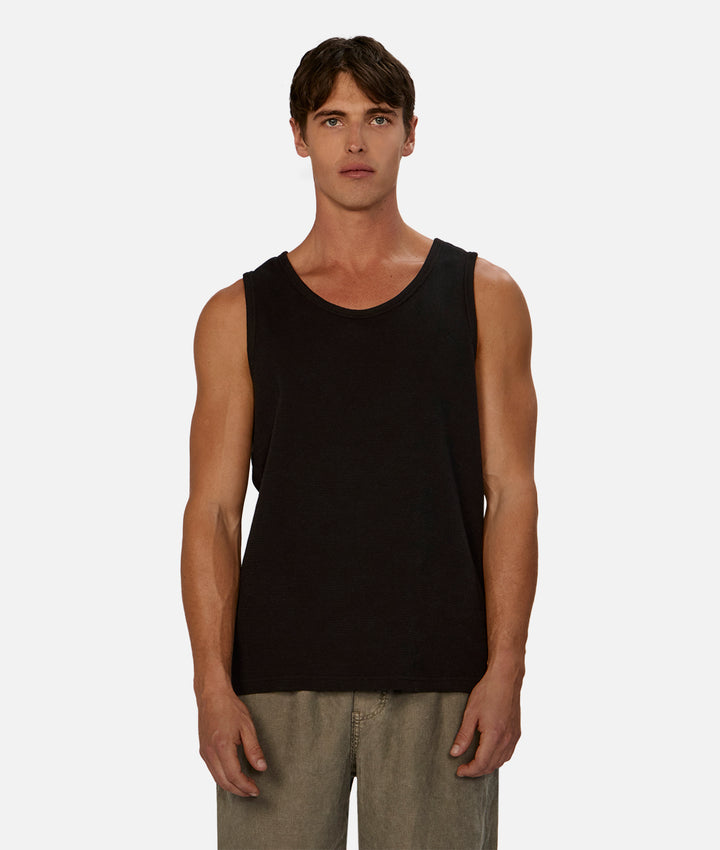 The Brando Ribbed Singlet - Black