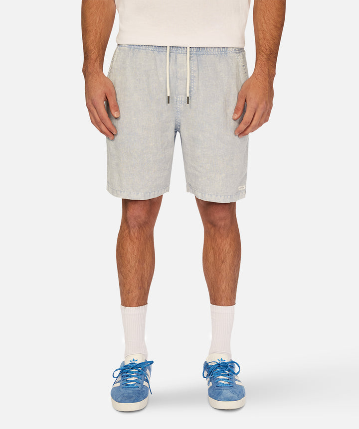 The Acid Wash Linen Short - Chambray