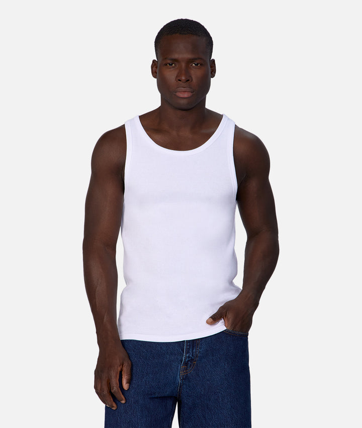 The Brando Ribbed Singlet - White