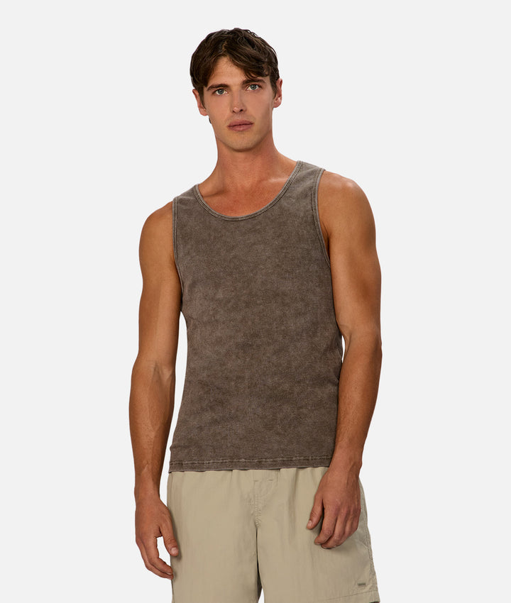 The Washed Brando Ribbed Singlet - New Jungle